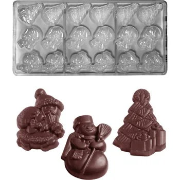 Forma na pečení Forma na čokoládky (Vánoce 7g) 3x6 tvarů/forma (3 fig)