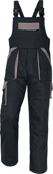 montérky CERVA Max pracovní kalhoty s laclem černé/šedé 