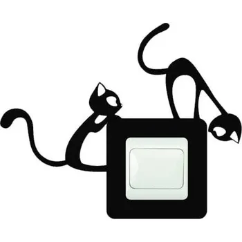 Samolepící dekorace Samolepka pod vypínač Nezbedné kočky (dekorace na zeď)