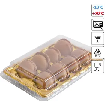 Dárková krabička Krabička na makronky 25 ks/bal zlaté