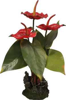 Dekorace do terária Lucky Reptile Jungle Plants Anthurium červené 35 cm