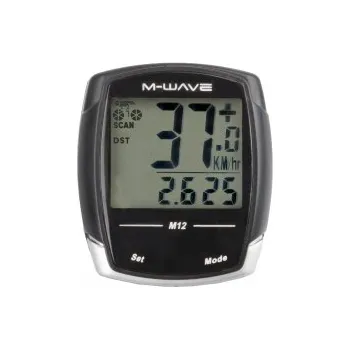 Příslušenství pro cyklistiku COMPUTER M-WAVE M12 12 FUNKCÍ ČERNÝ