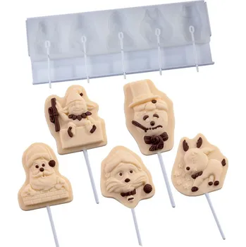 Forma na pečení Forma s držadlem na čoko lízátka Lolli Pop (Vánoce) 5 tvarů/forma