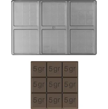 Forma na pečení Forma na čokoládovou tabulku 45g (čtverec) 2x3 tabulky/forma