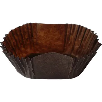 Jednorázové nádobí Košíček papírový ovál 45x25, v.20mm (plnohnědý) 1000 ks/bal