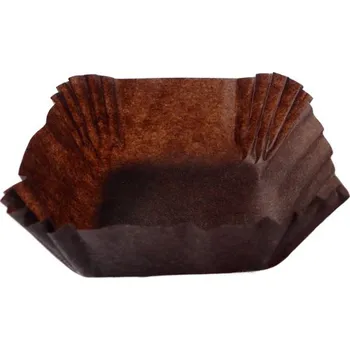 Jednorázové nádobí Košíček papírový čtverec 25x25, v.12,5mm (plnohnědý) 2000 ks/bal