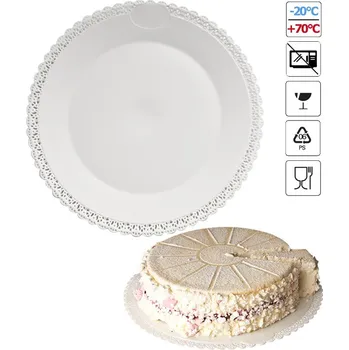 Podložka pod dort s krajkou plast prům. 32cm (bílá) 5 kg/bal (cca32ks)