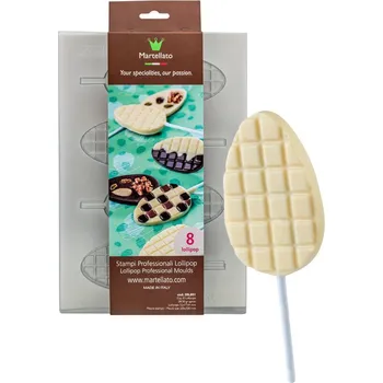 Nádoba na pečení Forma na čokoládové lízátka - vejce, 8 ks x 30g, 52x77x9 mm - 20L001 | MARTELLATO, Lollipop