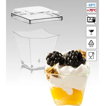 Jednorázové nádobí Víčko na pohárek Diamante POL441 50 ks/bal