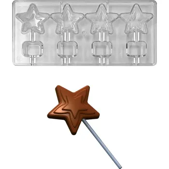 Forma na pečení Forma na čokoládová lízátka (hvězda 21g) 4 tvary/forma