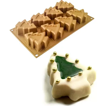 Forma na pečení Forma silikonová (8ks vánoční strom) 8,35x6,8, v.3,05cm