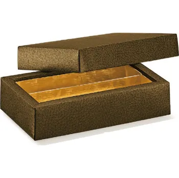 Dárková krabička Krabička+rozdělovač v.35mm+víko 145x75, (kůže hnědá) 10 ks/bal