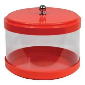Dóza na potraviny Nádoba čiré plexi, s plastovým víkem (červené) prům.20, v.16cm