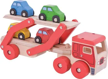 Dřevěná hračka Bigjigs Toys Kamion s auty