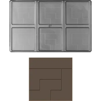 Forma na pečení Forma na čokoládovou tabulku 35g (čtverec) 2x3 tabulky/forma