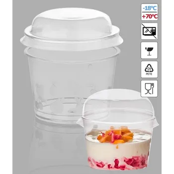 Jednorázové nádobí Víčko na pohárek PETvypouklé pro Rotonda POL252 100 ks/bal