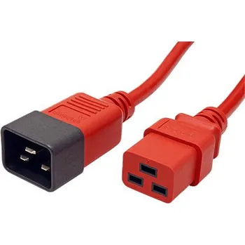 Napájecí kabel Lindy Kabel síťový prodlužovací 16A, IEC320 C20 - C19, 3m, červený (30125) - 19.43.1573