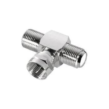 Elektrická zásuvka Transmedia Rozbočovač 2x F zásuvka - 1x F šroubení tvar T