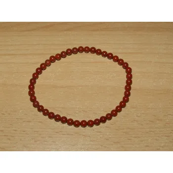 Drahý kámen Jaspis červený - Náramek - kuličky 4 mm - knk19