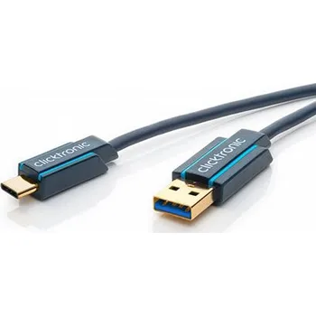 Datový kabel Clicktronic HQ OFC USB 5Gbps kabel USB3.0 A(M) - USB C(M), 0,5m (45123) - 11.90.1380