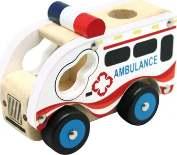 Dřevěná hračka Bino Dřevěné auto ambulance