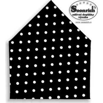 Šátek bavlněný šátek puntík na černé, bsp073