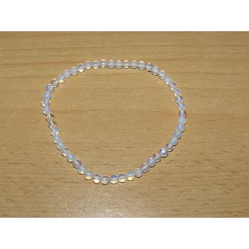 Drahý kámen Měsíční kámen - Náramek - kuličky 4 mm - knk18