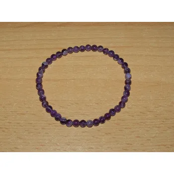 Drahý kámen Ametyst - Náramek - kuličky 4 mm - knk8