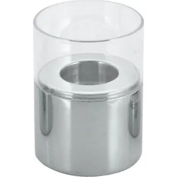 Svícen Tomgast | Svícen nerez, sklo 8x13,5 cm