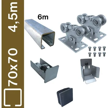 Sestava spodního vedení pro brány do 4,5m, Zn, 70x70 mm, BP