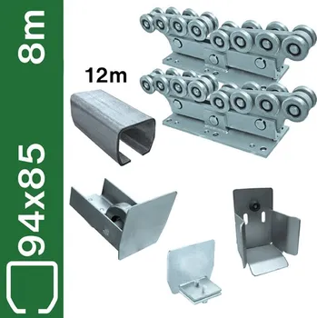 Pohon brány Sestava spodního vedení pro brány do 8m, Zn, 94x85 mm