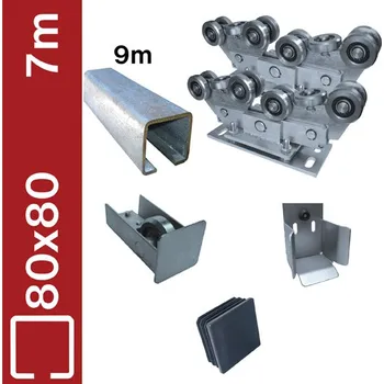 Sestava spodního vedení pro brány do 7m, Zn, 80x80 mm