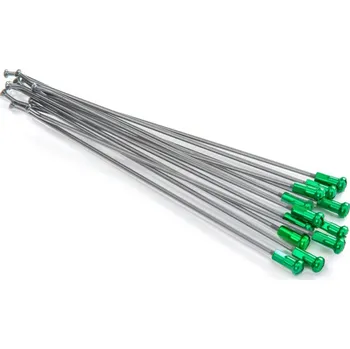 Zapletené kolo Výpletová sada KITE špice + niple na přední kolo 21'' (stříbrná/zelená) (Doplňky pro motokros)