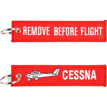 Přívěsek na klíče Fostex Remove before flight Cessna - červený