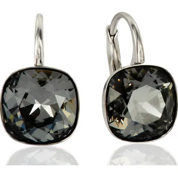 Náušnice Stříbrné náušnice Square Silver Night (Dámské stříbrné náušnice)