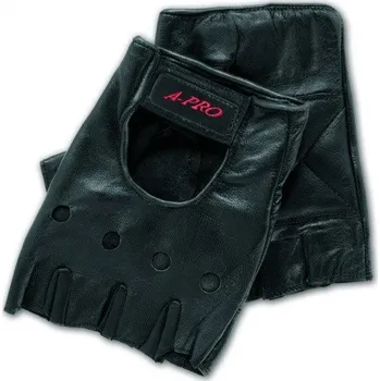 Moto rukavice CUT FINGERS EXTRA GU-CFE - černé kožené motocyklové rukavice A-pro L