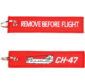Přívěsek na klíče Fostex Remove before flight CH-47 - červený