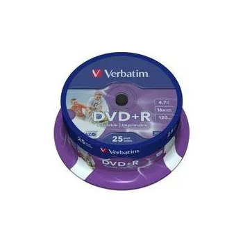 Optické médium Verbatim DVD R 4,7 GB 16x Printable 25 cake 43539