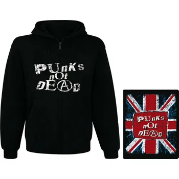 Pánská mikina mikina s kapucí a zipem Punk's Not Dead - Velká Británie