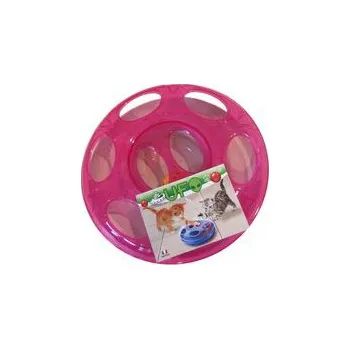 Hračka pro kočku Interaktivní hračka pro kočku 29 x 5 cm ufo s míčky růžová