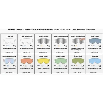 plexi do brýlí ARIETE - jednoduchá - PCAR-oranžové kat.1, piny