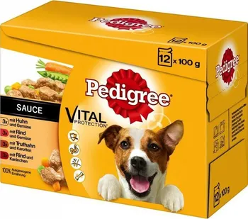 Krmivo pro psa Pedigree Adult kapsičky hovězí/kuřecí/králičí/krůtí 12 x 100 g