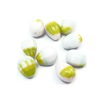 Dětské navlékací korálky Skleněný korálek - hruška (9 ks)