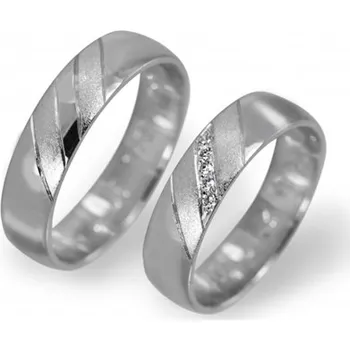 Prsten Snubní prsteny bílé zlato 0104 + DÁREK ZDARMA