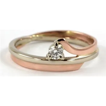 Prsten Zlatý prsten s briliantem 1019 + DÁREK ZDARMA