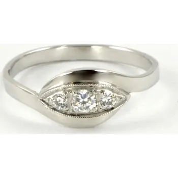 Prsten Prsten z bílého zlata se zirkony 1055 + DÁREK ZDARMA