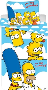Ložní povlečení Jerry Fabrics Povlečení Simpsons Family Clouds 70 x 90, 140 x 200 cm 