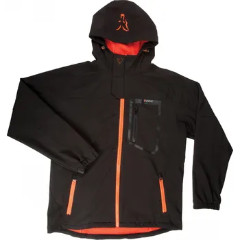 Rybářské oblečení Fox Softshell Jacket Black/Orange, XXL