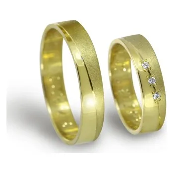Prsten Zlaté snubní prsteny lesk/mat 1045 + DÁREK ZDARMA