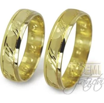 Prsten Zlaté snubní prsteny ručně ryté 0112 + DÁREK ZDARMA